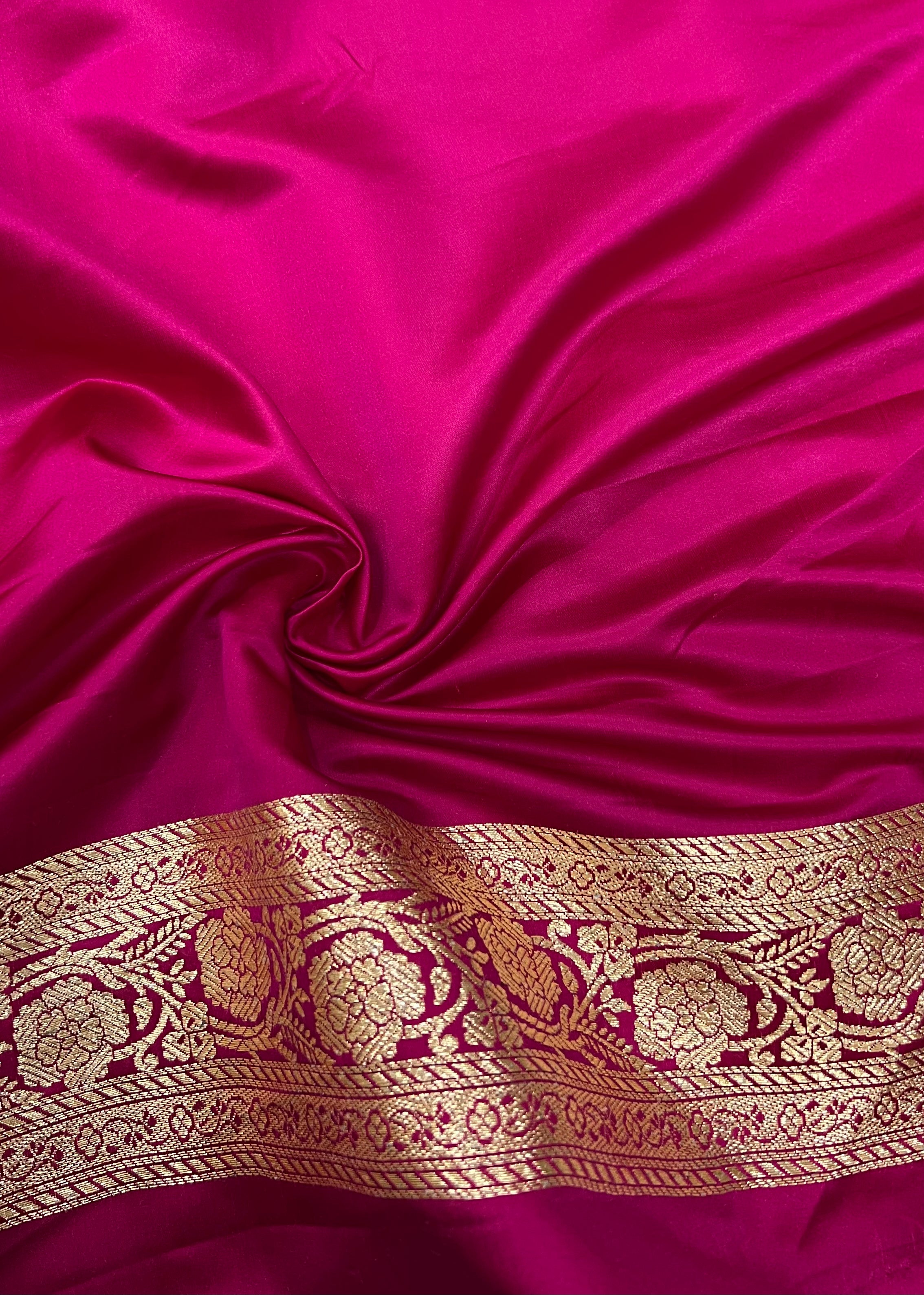 Blended Katan Silk Saree In Rani Shades