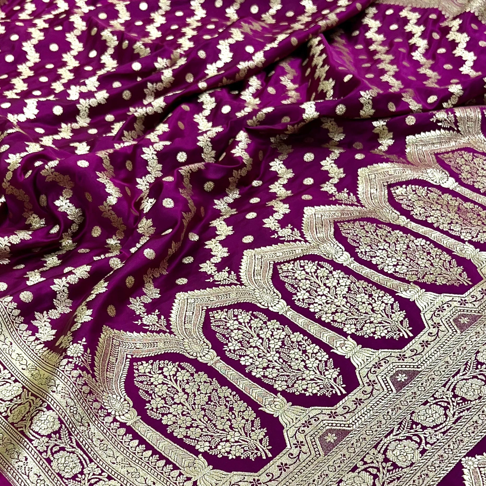 Blended Katan Silk Saree In Wine Shades