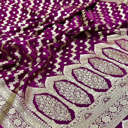 Blended Katan Silk Saree In Wine Shades