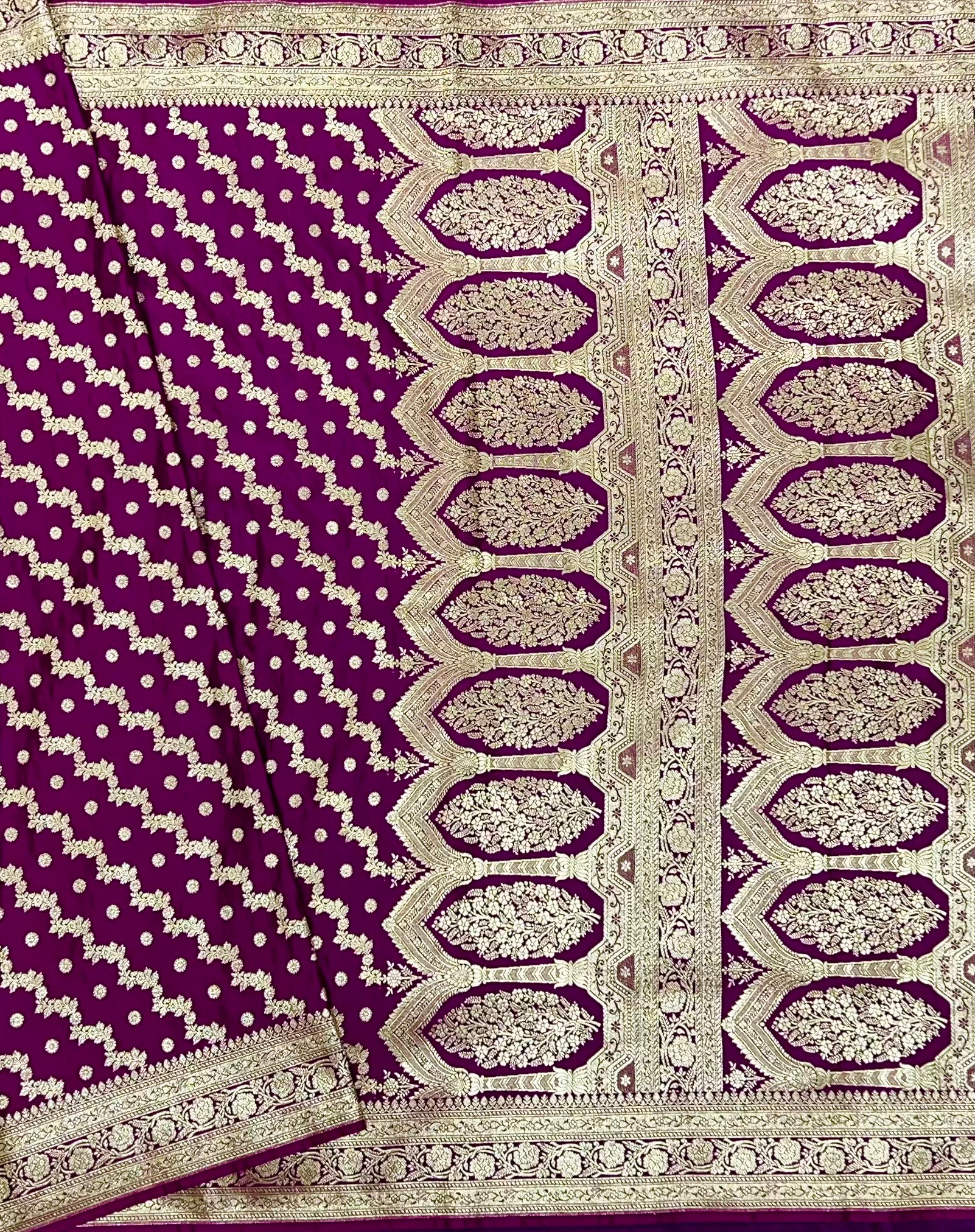 Blended Katan Silk Saree In Wine Shades