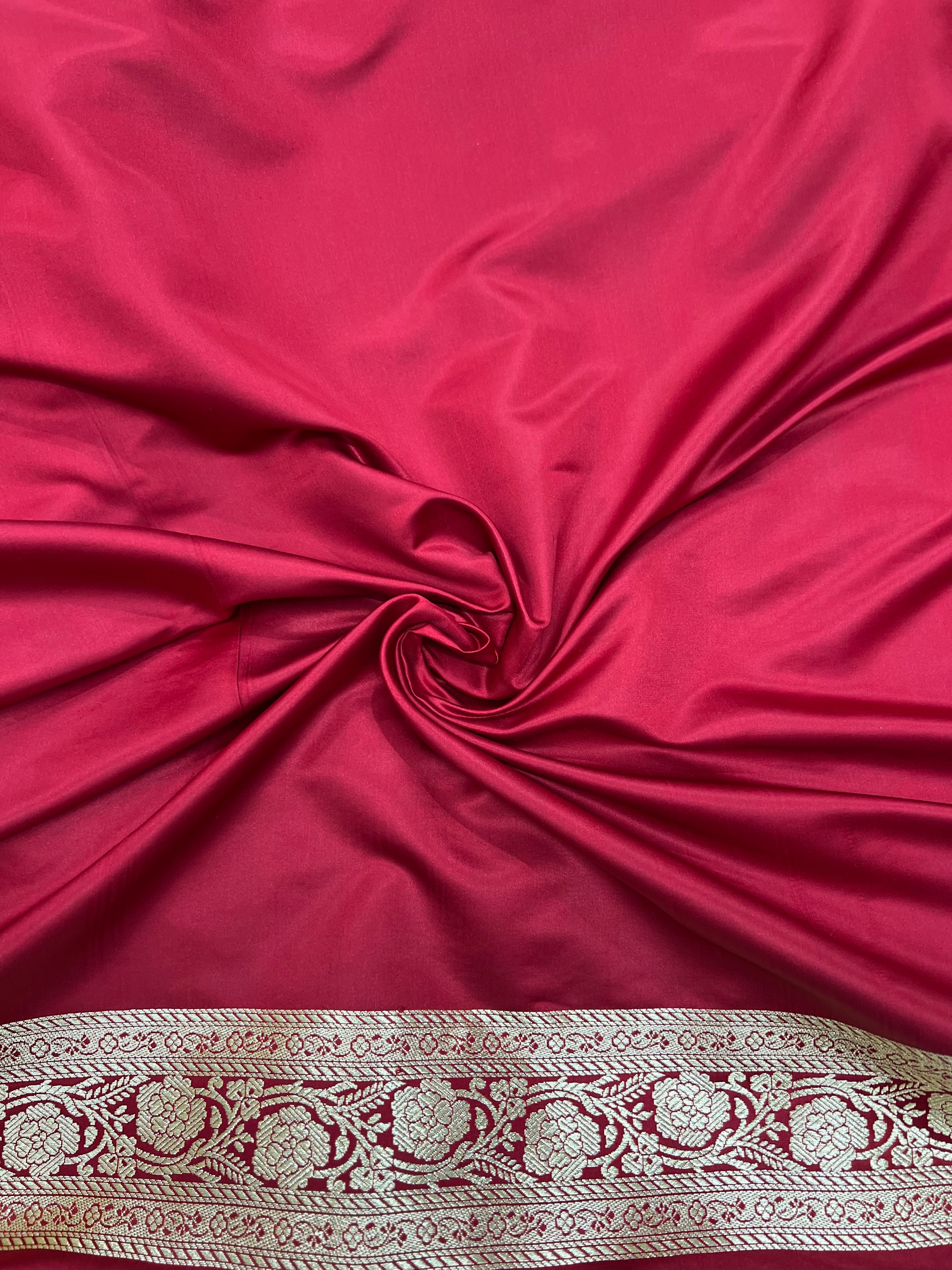 Blended Katan Silk Saree In Mahroon Shades